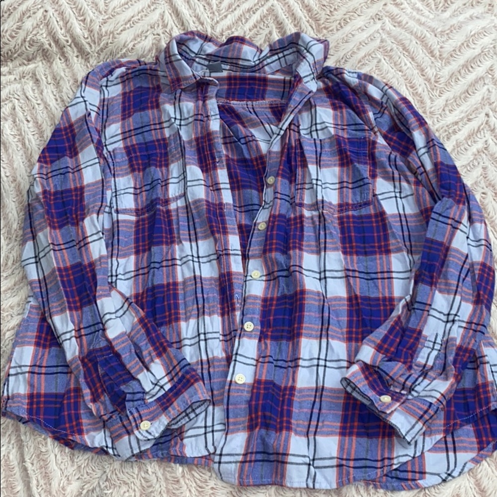 Plaid flannel shirt for woman
